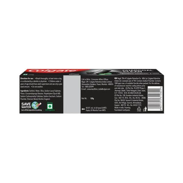 Colgate-Palmolive, Colgate Charcoal Clean Toothpaste, Black Gel Toothpaste, Bamboo Charcoal and Wintergreen Mint for Clean Mouth 120 gm - Toothpaste