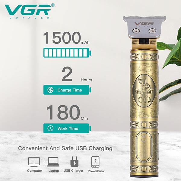 VGR V228 Body Groomer 180 min Runtime 3 Length Settings Gold 1s 1's - Hair Removal Accessories