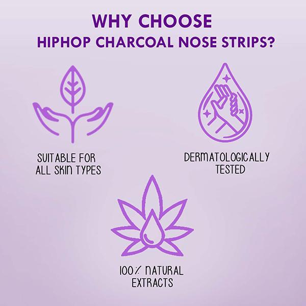 HipHop Charcoal Forehead, Chin, Nose Blackhead Remover Strips 6's - Face Wash & Cleansers