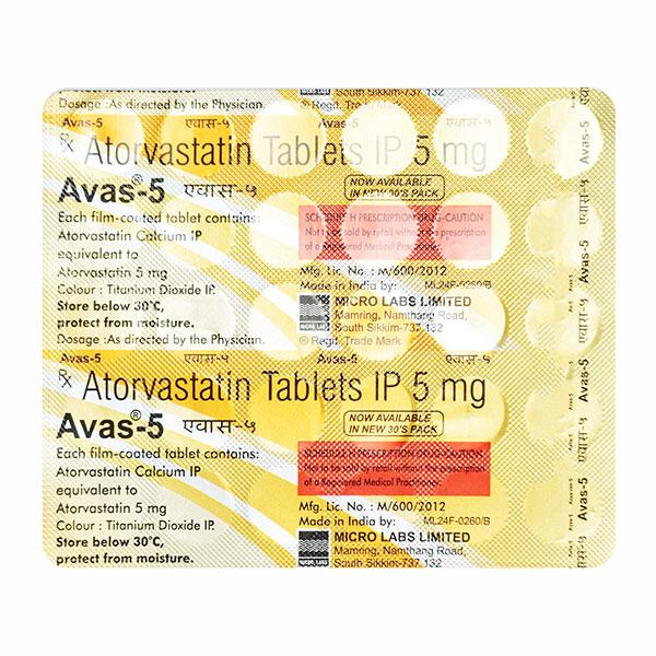 AVAS 5mg Tablet 30's - High Cholesterol-Dys