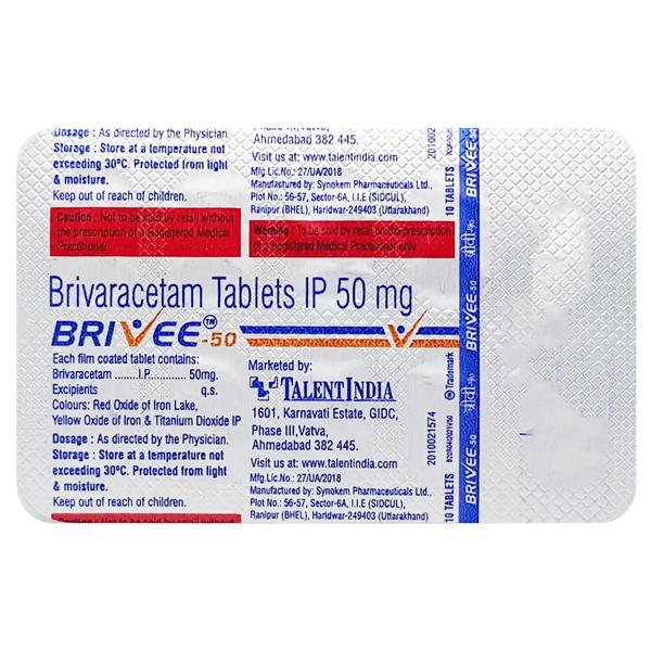 BRIVEE 50mg Tablet 10's - Epilepsy/Convulsion-Ant