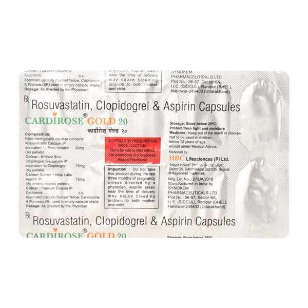 Cardirose Gold 20mg Capsule 10'S - High Cholesterol-Dys