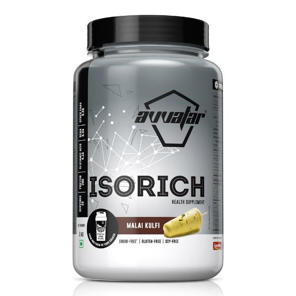 Netmeds | Avvatar Isorich Protein Powder - Malai Kulfi Flavour (Jar) 1 kg