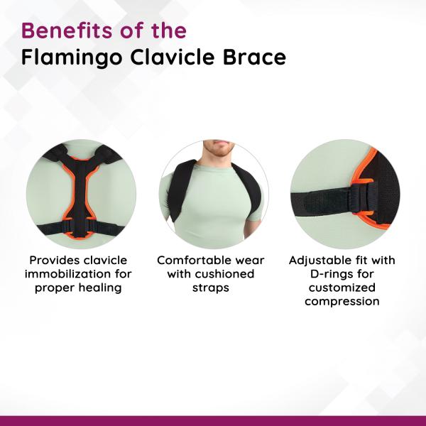 Flamingo Clavicle Brace (OC - 2018) (S) - Black - Back/Abdomen Supports