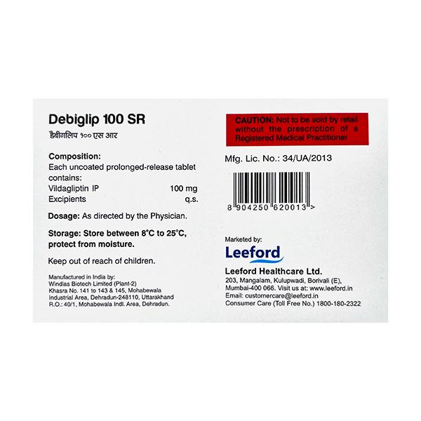 DEBIGLIP 100 SR Tablet 15's - Diabetes-Ant