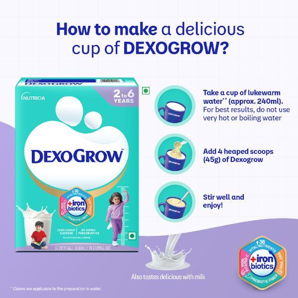 Nutricia DexoGrow Nutritious Milk Drink Powder with Zero Added Sucrose ( 2-6 year) (Refill Pack) 400 g - Nutrition Supplements