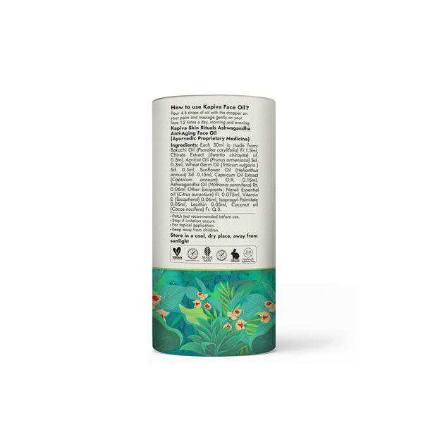 Kapiva Skin Rituals Ashwagandha Anti Aging Face Oil - Bakuchi Oil & Chirata Actives 30 ml - Face Oils