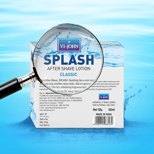 Vi-John Splash Classic After Shave Lotion- Pack of 4 x 50 ml - Shaving Foams