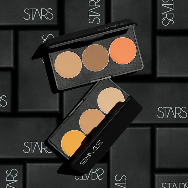 Star's Cosmetics 3 Colors Face Makeup Corrector Palette Concealer for Under Eye Dark Circles, Correct Imperfections, Acne & Blemishes (Medium, Dark, Orange) 15gm - Face Palettes