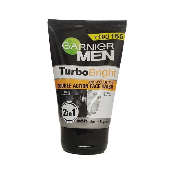 Netmeds | Garnier Men Turbo Bright Anti Pollution Double Action Face Wash 100 gm