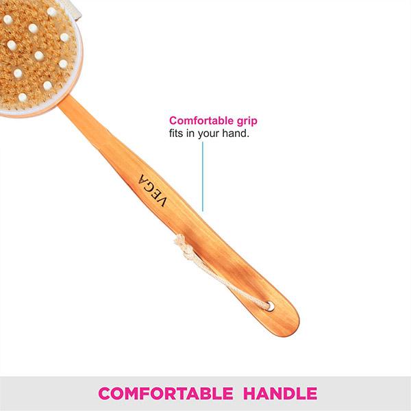 Vega Bristle Bath Brush With Massager (NB - A1/2) 207 gm - Loofahs & Sponges