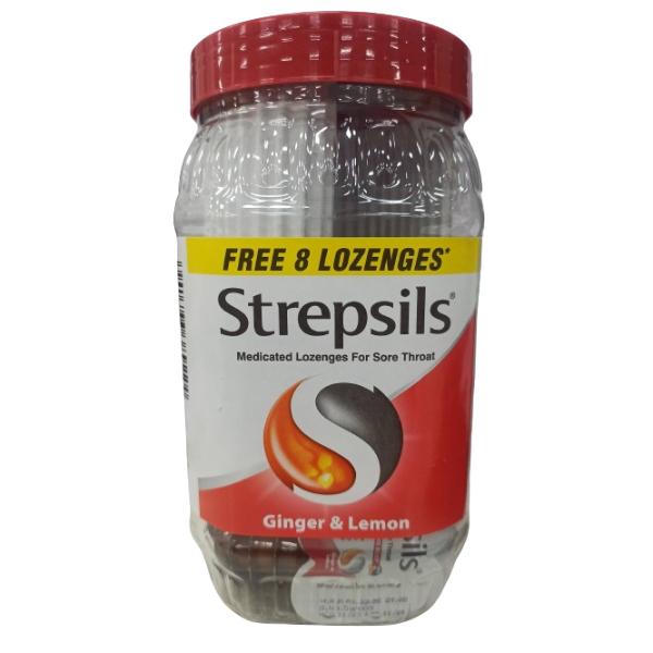 Netmeds | Strepsils Lozenges - Ginger & Lemon 120's + 8's Free