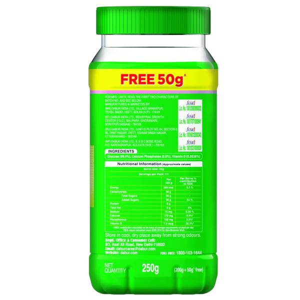 Dabur Glucose-D Powder 250 gm (Pet Jar) - Health Products