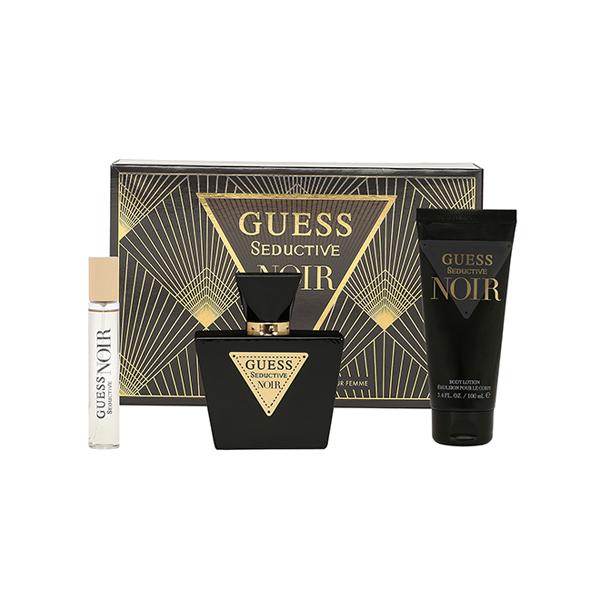 Guess Seductive Noir For Women Set (Eau De Toilette 75Ml + 15Ml + Body Lotion 100Ml + Pouch) 1's - Makeup Kits & Sets