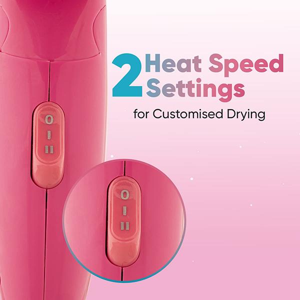 Vega Hair Dryer for Women, 1200 Watts, Travel Friendly, Blow Dryer with Foldable Handle, (VHDH-33) 385 gm - Hair Dryers