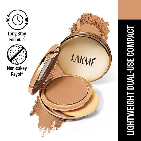 Netmeds | Lakme 9to5 Unreal Dual Cover Pressed Powder, 2 In 1 Compact + Foundation, 30 Cinnamon, 9 gm