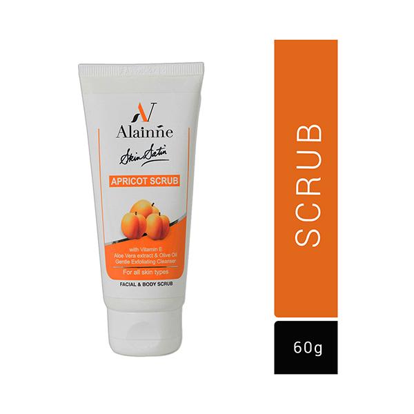Netmeds | Alainne Skin Satin Apricot Face and Body Scrub 60 gm