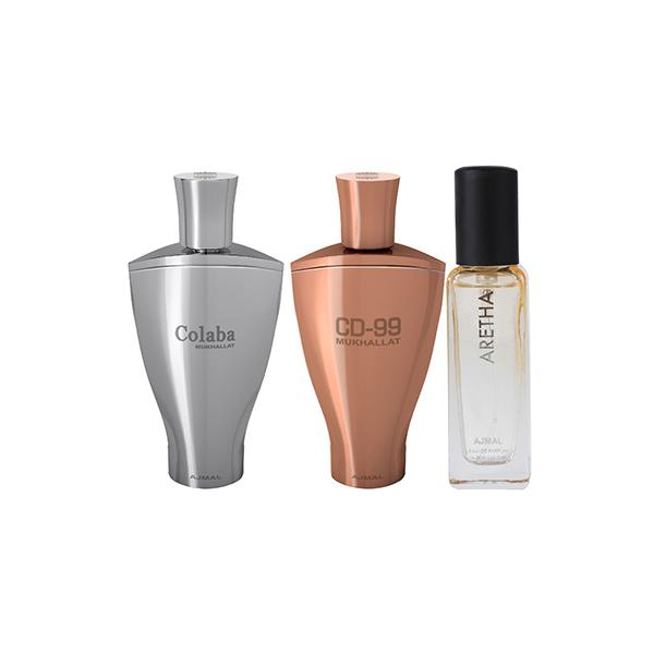 Ajmal Colaba Mukhallat And CD 99 & Aretha EDP Pack of 3 20 ml - Women Perfumes (Edt/Edp)