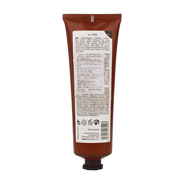Depot 405 Moisturizing Shaving Cream Brush Less 125 ml - Shaving Creams