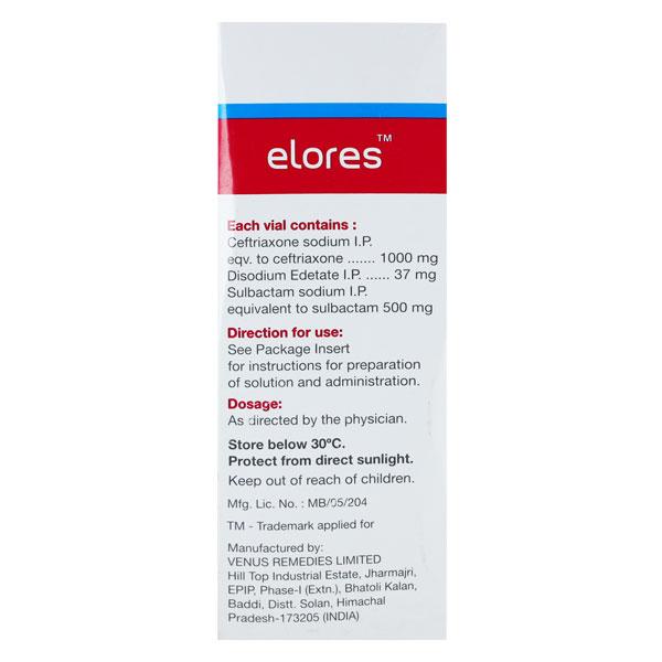 Elores 1.5gm Injection 1'S - Bacterial Infections-Cep