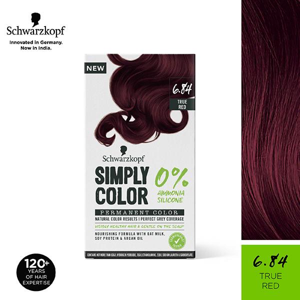 Schwarzkopf Simply Color Permanent Hair Colour 6.84 True Red 142.5 ml