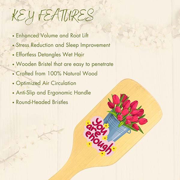 Allure Personalised Paddle Hair Brush Bouquet Print 1's - Hair Brushes