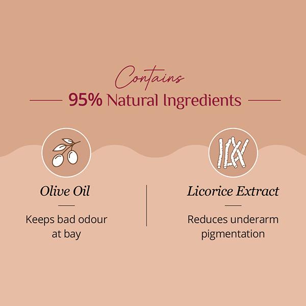 Carmesi Natural Deodorant Roll-On for Women, Controls Sweat & Odour All Day, Sweet Summer 50 ml - Women Deodorants/Roll-Ons