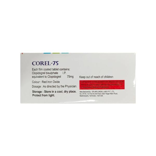 COREL 75 Tablet 10's - Blood Clot-Ant