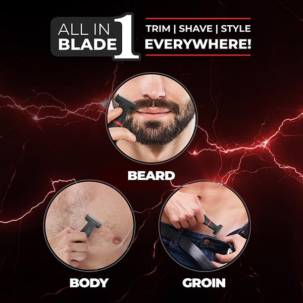 Beardo I Blade Full Body Trimmer, One Blade Trimmer with 4 Trimming Combs 1's - Trimmers