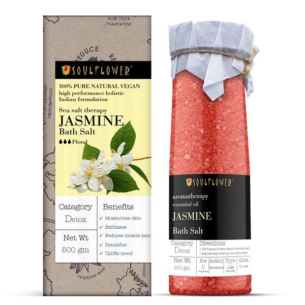 Soulflower Jasmine Bath Salt 500 gm - Bath Salts