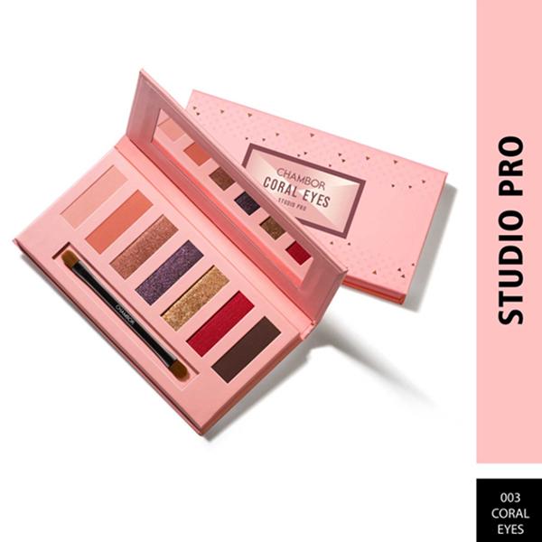 Chambor Studio Pro Coral Eyes - Eye Shadow Palette Make Up 8.4 gm - Eye Shadow Palettes