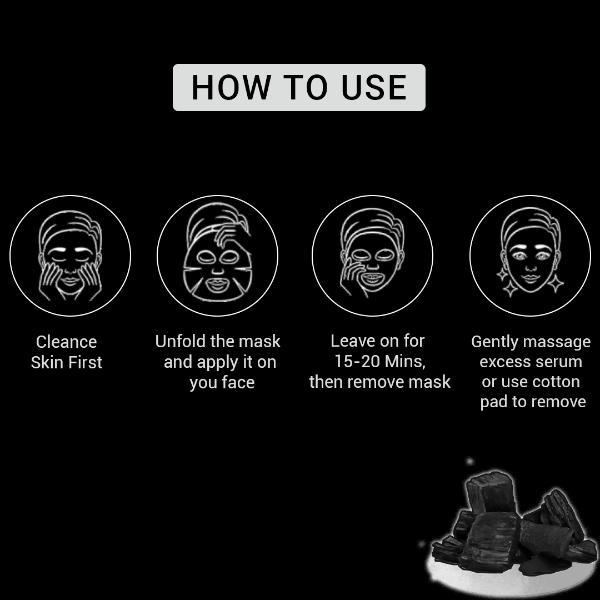 Mancode Charcoal Facial Sheet Mask For All Skin Types 25 gm - Face Mask