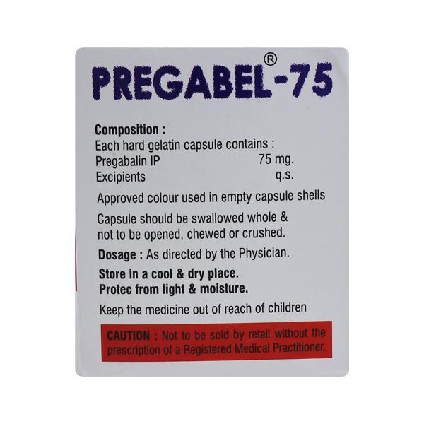 PREGABEL 75mg Capsule 10's - Neuropathic Pain-Dru