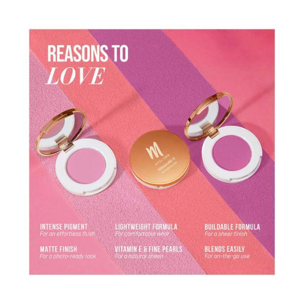 MyGlamm Treasure IT Powder Matte Blush-Love 4 gm - Blushes