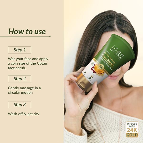 Lotus Botanicals Ubtan De-Tan Radiance Face Scrub 100 gm - Scrubs & Exfoliants