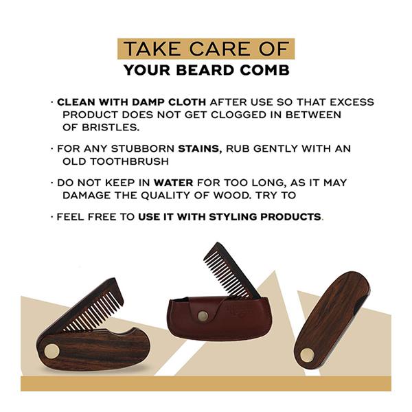 Beardhood Beard Comb (with Leather Case) - Beard Comb