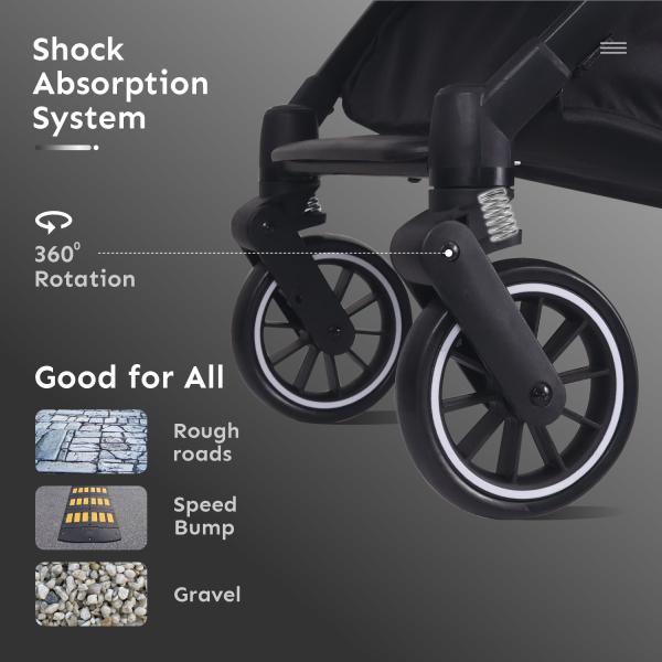 R for Rabbit Pocket Air Stroller Stroller - Green Black 1's - Baby Safety