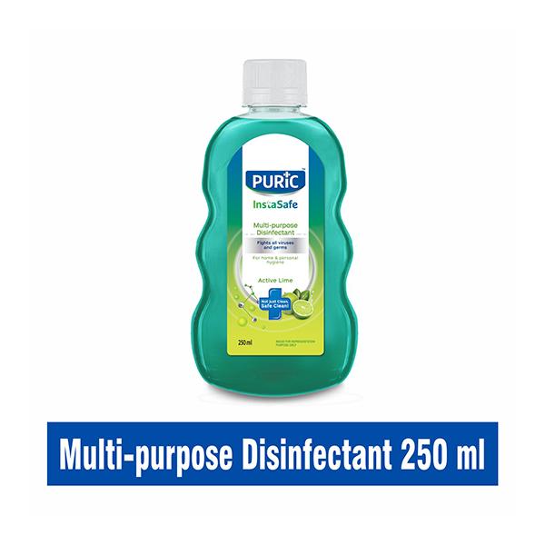Netmeds | Puric InstaSafe Multi-purpose Disinfectant Liquid - Active Lime 250 ml