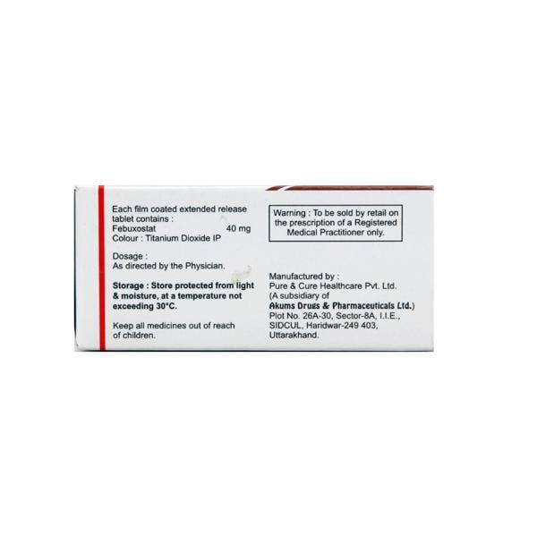 Segera ER 40mg Tablet 10'S - Gout