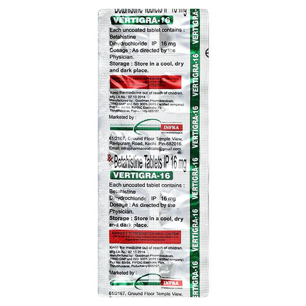 Netmeds | VERTIGRA 16mg Tablet 10's