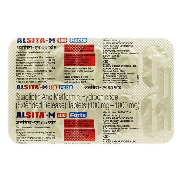 ALSITA M 100 FORTE Tablet 10's - Diabetes-Ant
