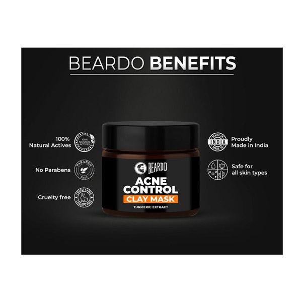 Beardo Acne Control Face Clay Mask - Turmeric Extract 50 gm - Masks & Peels