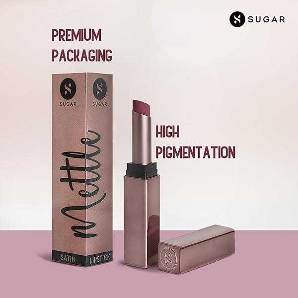 SUGAR Cosmetics Mettle Satin Lipstick - 02 Elizabeth (Rosy Cheeks Pink) 2.2 gm - Lipsticks