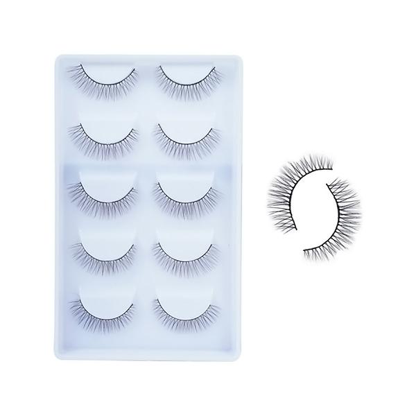 Bronson Professional False Eyelashes Set of 5 Pair 6D Long and Natural 203 Fake False Lashes 1's - Eyelashes