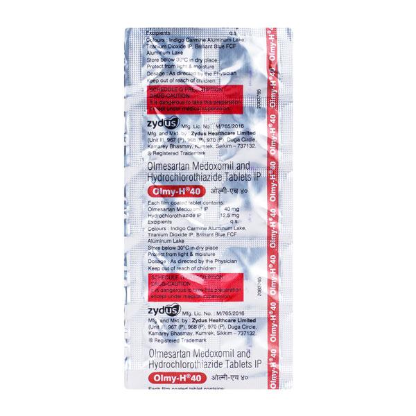 Olmy H 40mg Tablet 10'S - Hypertension-Ang