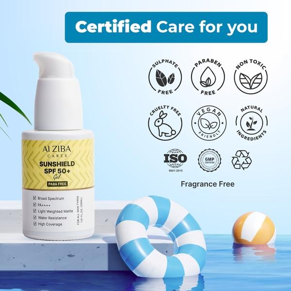Alziba Cares Sunshield SPF 50+ Gel 30 ml - Face Gels