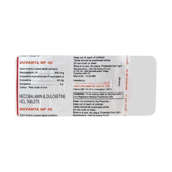 Duvanta NP 40mg Tablet 10'S - Neuropathic Pain-Dru