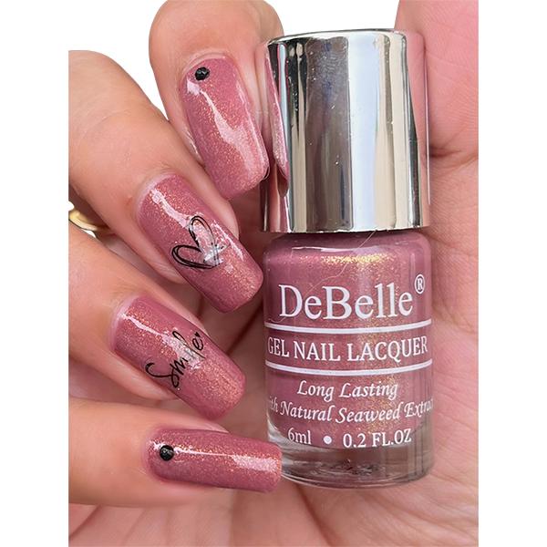 DeBelle Gel Nail Lacquer Classy Chloe (Dark Mauve with Micro Shimmer) 6 ml - Nail Polish