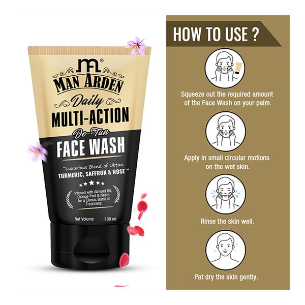 Man Arden Daily Multi-Action D Tan Face Wash 100 ml - Face Washes