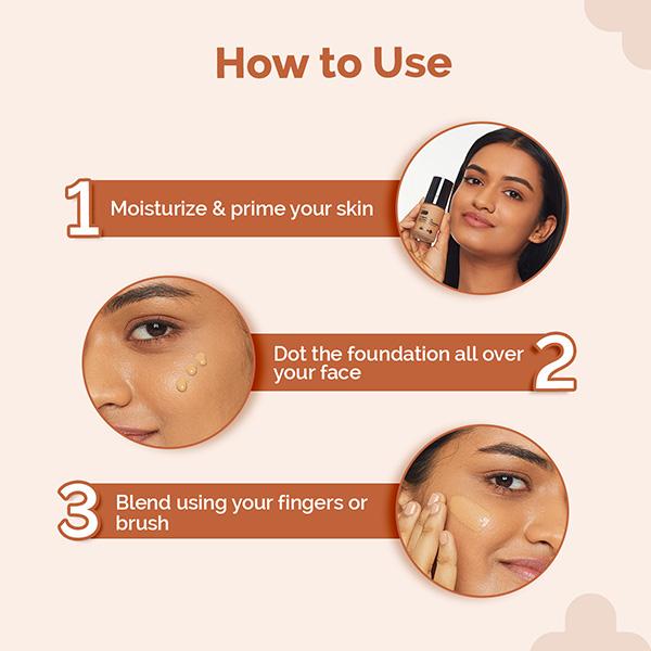 The Derma Co. 2% Niacinamide High Coverage Foundation, 1% Hyaluronic Acid and SPF 40 PA+++ for 12 Hr- 03 Natural 30 gm - Foundation